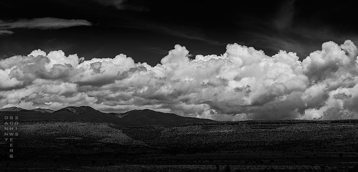 Clouds above Mount Taylor, looking north from I-40 near turnoff for Acoma Pueblo, New Mexico, 2015. Photo by Danny N. Schweers