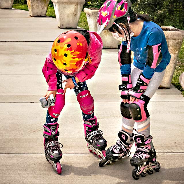 Photo of two Harajuku street-style roller skaters in Delaware, copyright 2021 by Danny N. Schweers.