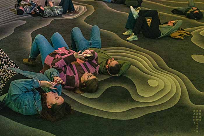 People lying on floor of the Grand Salon at the Renwick Gallery, Washington, DC by Danny N. Schweers